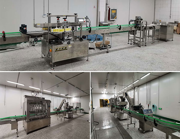 大型洗瓶灌裝旋蓋機生產線現場實拍