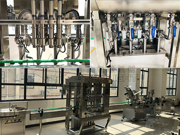 四頭芝麻醬灌裝旋蓋生產線設備及細節